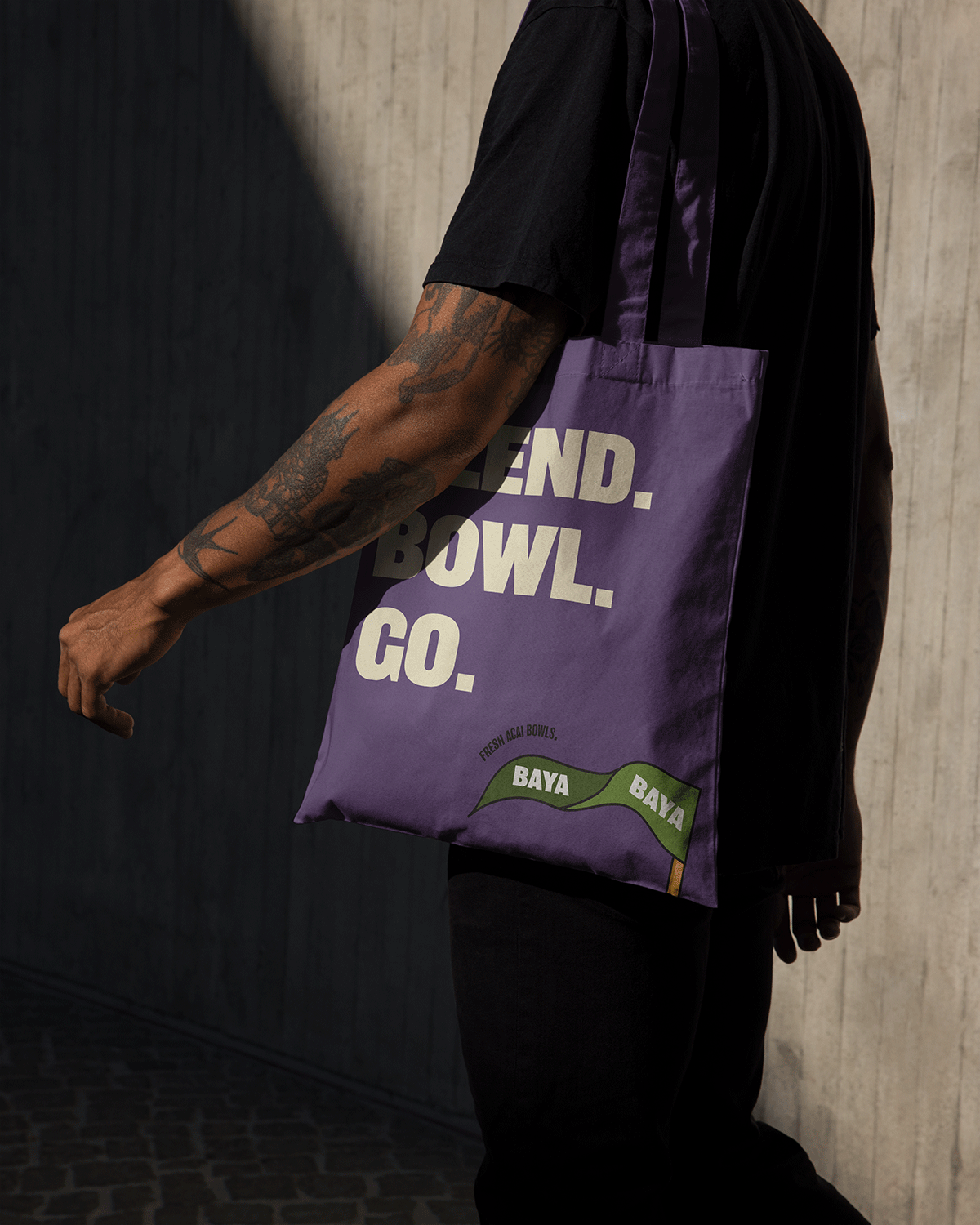 Baya Baya tote bag mockup, animated